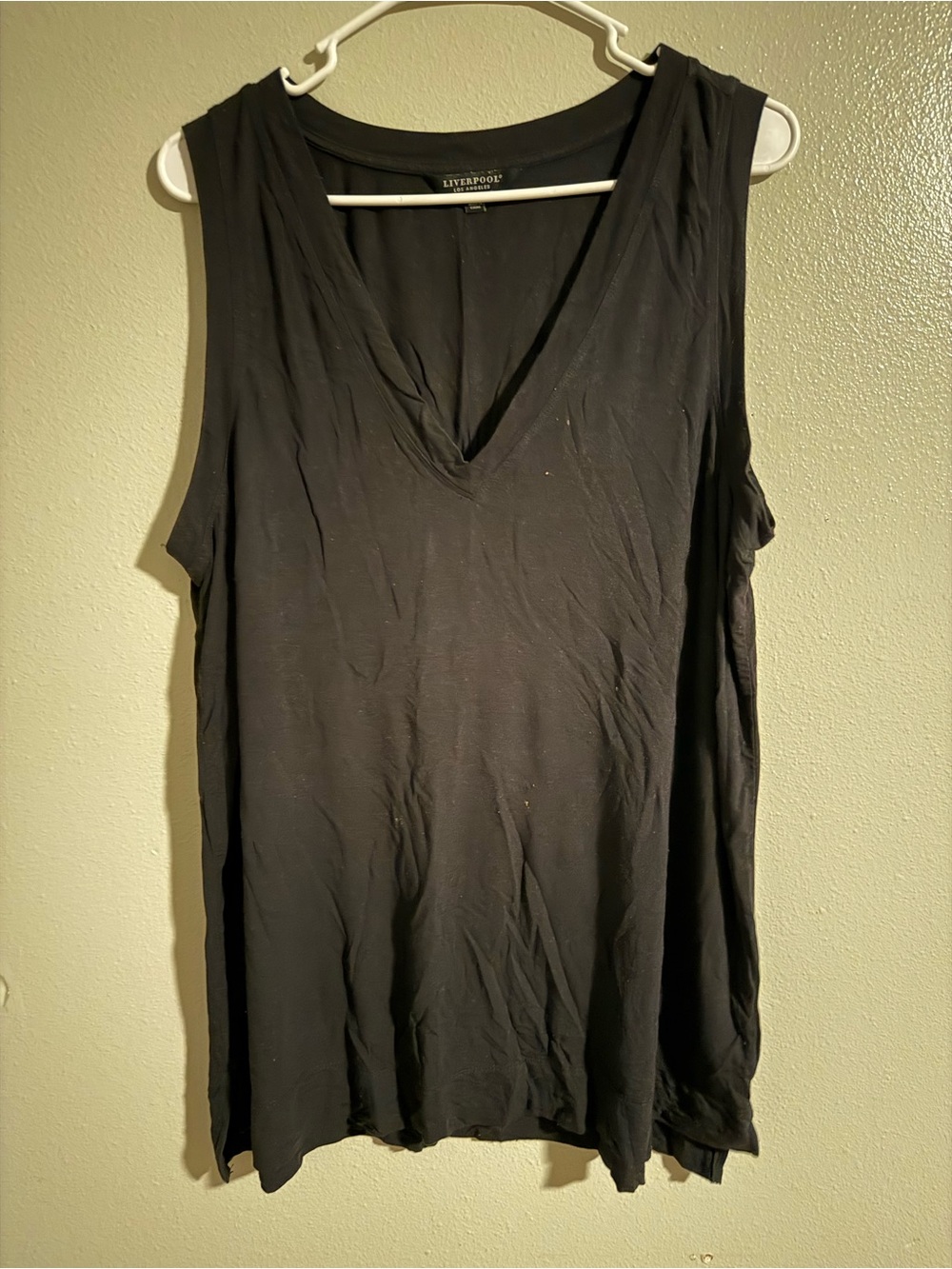 Liverpool Black V-Neck Sleeveless Tank Top